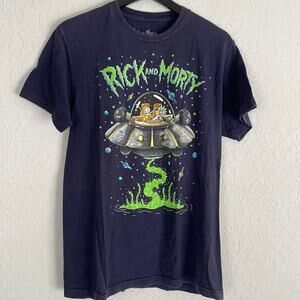 Rick and Morty Cartoon Network Spaceship T-Shirt Adult Swim Graphic Comic Y2K